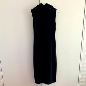 Black Cowl Neck Body Con Midi Dress